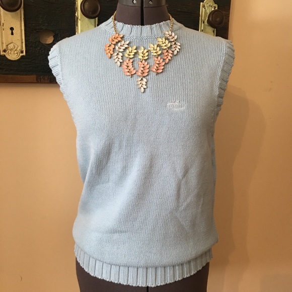 Hemmond Ice Blue Sleeveless Knit Sweater Size EU 48 - Picture 2 of 11